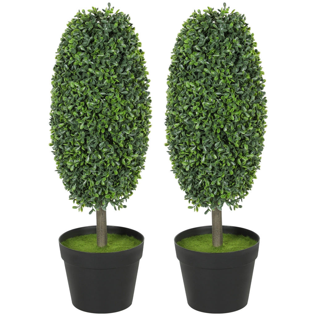 Set 2 Piante Artificiali ¨C Xylo ¨C UV-Resistenti con Vaso Cemento Verde