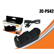 Trade Shop - Base Caricabatteria Doppia Dock Per 2 Controller Joypad Joystick Ps4 Cavo Zc-ps42 -