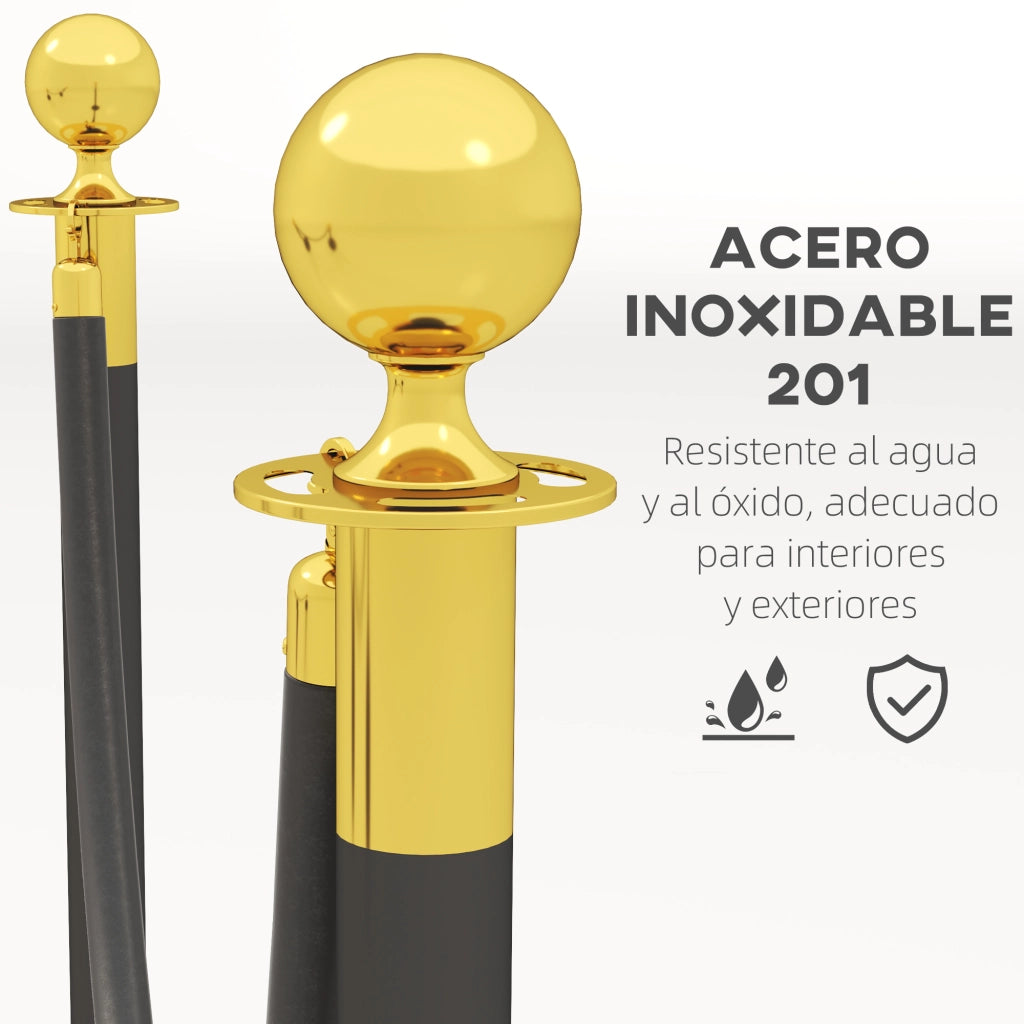 Separatore Posti Acciaio Inox 2 Pezzi ¨C Zephmum ¨C Nero 96 cm