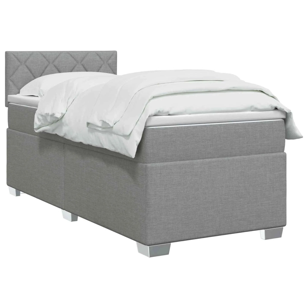 Letto con Box Spring, Materasso e LED Grigio Chiaro 90 x 200 cm 3451861