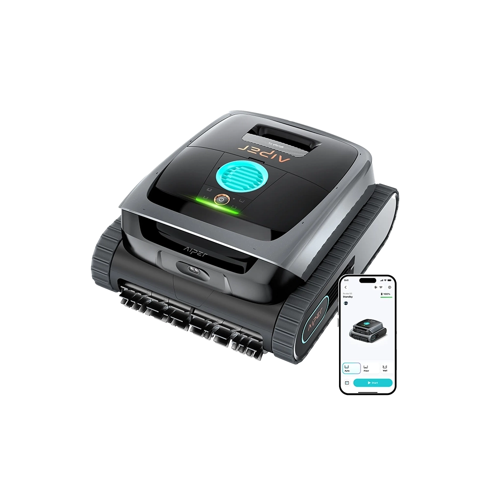 AIPER Scuba S3 Robot Piscina Cordless, Pulizia Automatica Fondo e Pareti, Navigazione WavePath™, Filtrazione ad Alte Prestazioni e Controllo Smart