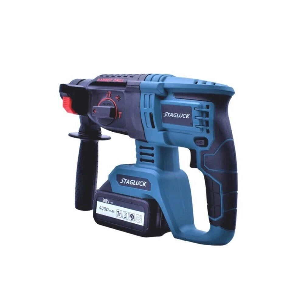 Trade Shop - Trapano Scalpellatore Doppia Batteria Martello Demolitore Sds Plus 4ah 88v -