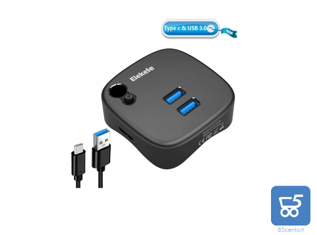 Elekele ETC1004 Adattatore Multifunzione Hub 3.0 WiFi Modem Wireless