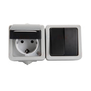 Interruttore lampada + presa Schuko IP54 Kanlux TEKNO