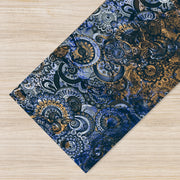 Tappeto passatoia fantasia made in Italy antiscivolo lavabile aderente Mandala Blunotte - 50x300 cm