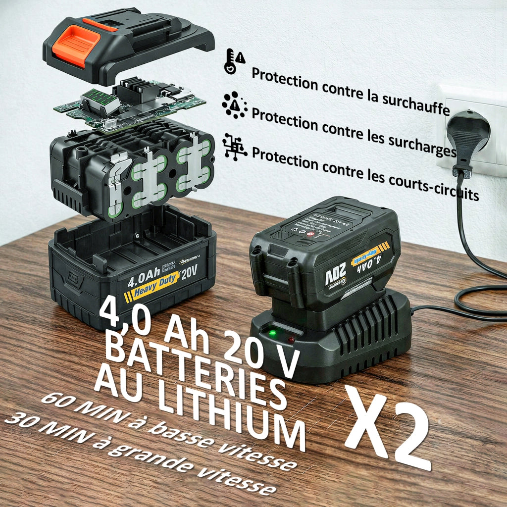 Soffiatore Foglie Senza Fili 900W 36V con Motore Brushless e Batteria 2x4.0Ah ¨C Minimal ¨C Arancione e Nero