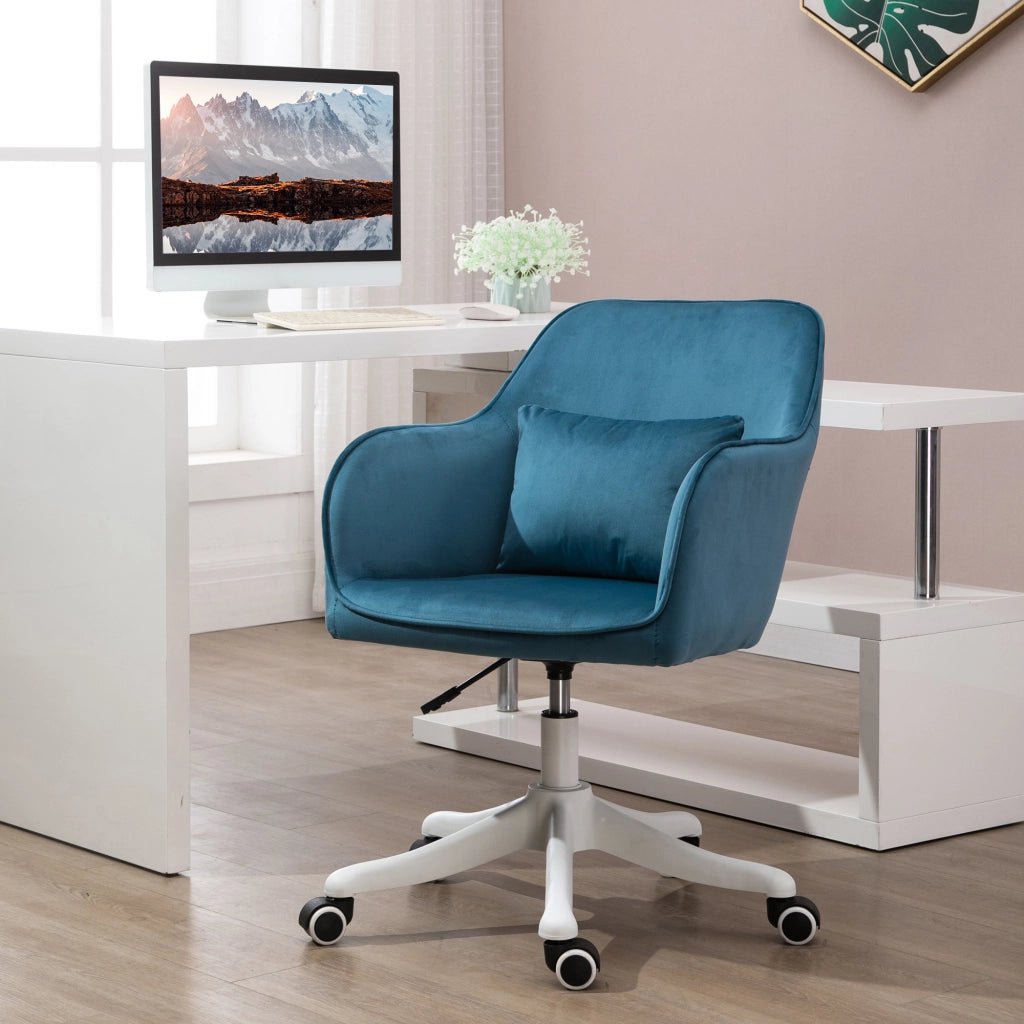 Sedia da ufficio massaggiante in velluto ¨C zephmum ¨C blu