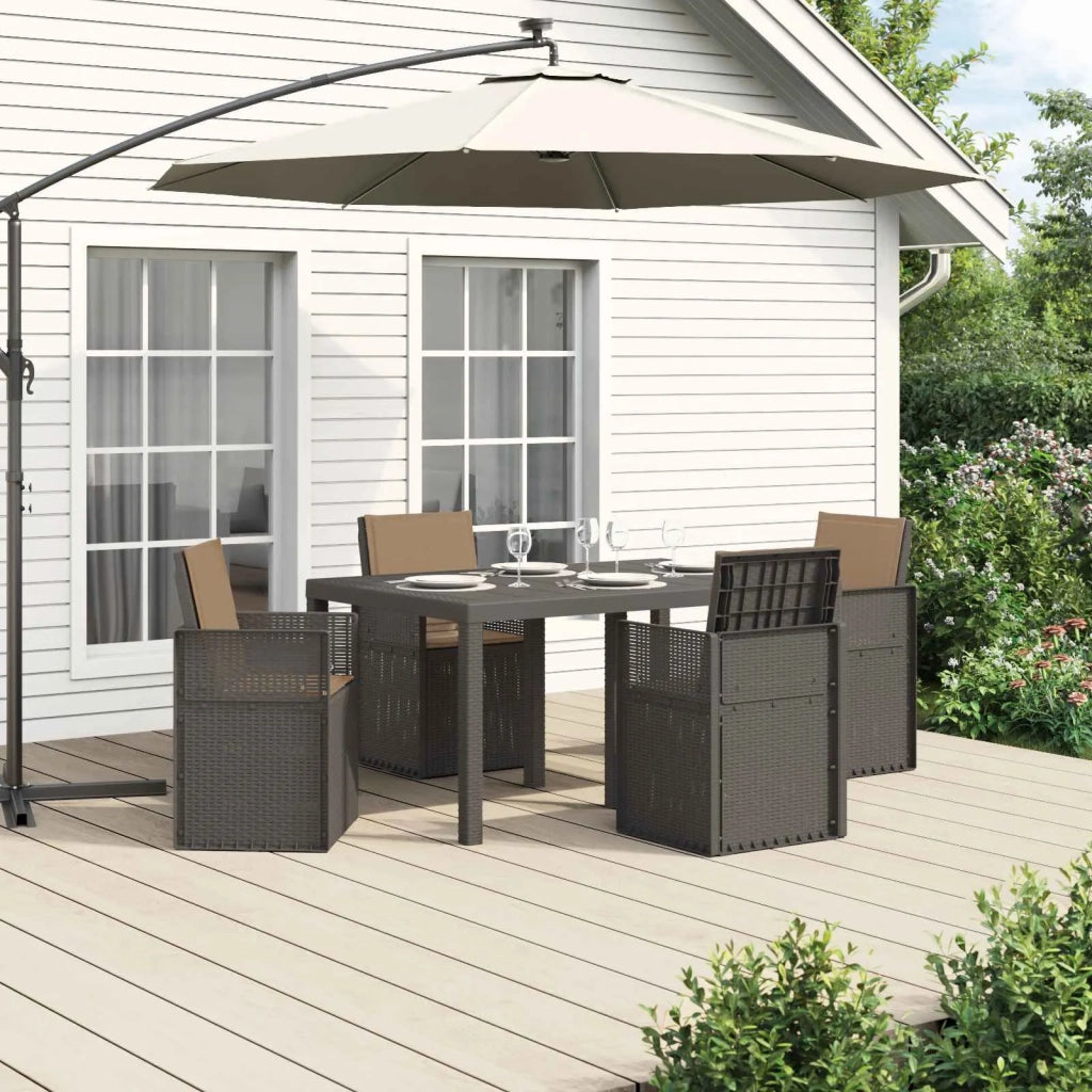 Set da Pranzo per Giardino 5 pcs Grigio chiaro e Tortora PP 3430069