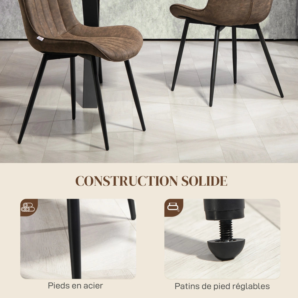 Sedie da pranzo imbottite ¨C zephmum ¨C marrone