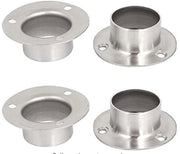 Supporto per Armadio a Parete 32mm - Sostegno - Alloggiamento Tubo - Acciaio Inossidabile - 4 Pezzi - Progetto Duraturo - Alloggiamento per Rail