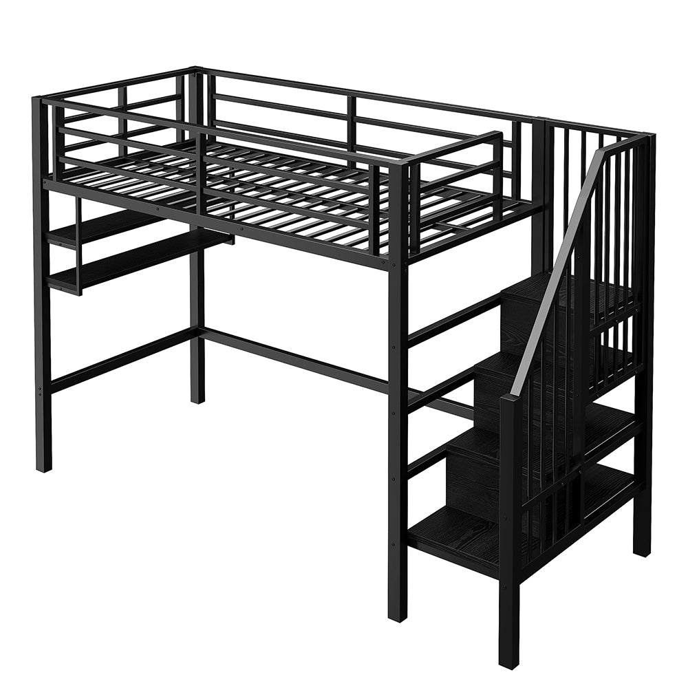 Letto a soppalco - Xylo - 90x200 cm contenitore nero