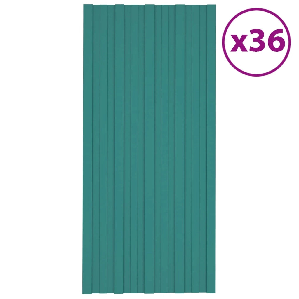 Pannello per tetto 36 pcs Verde 100 x 45 cm Acciaio zincato 42047122
