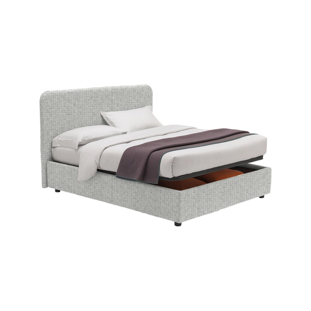 Telford, Letto Piazza e Mezza Sfoderabile Made in Italy, Grigio Chiaro