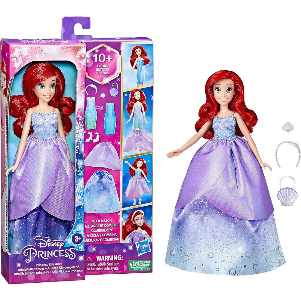 Ariel Bambola Principessa La sirenetta Disney 7 Accessori e Vestiti Idea Regalo
