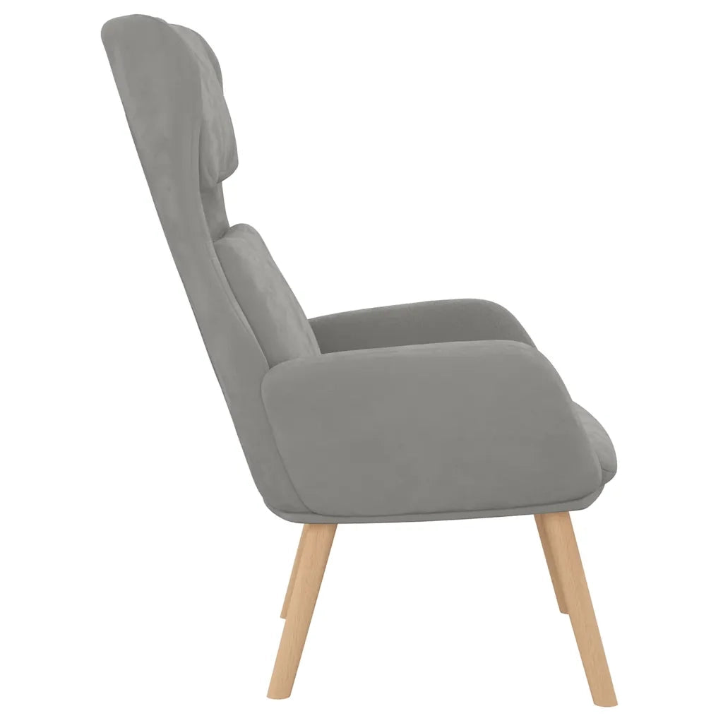Poltrona Relax Grigio Chiaro in Velluto 341351