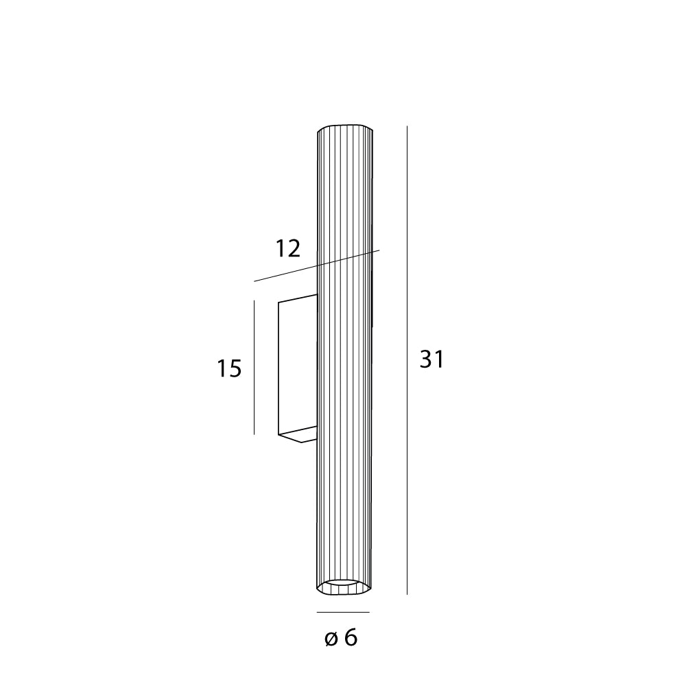 Applique parete lineare nera 31cm FAYETTE LED 6W Maxlight