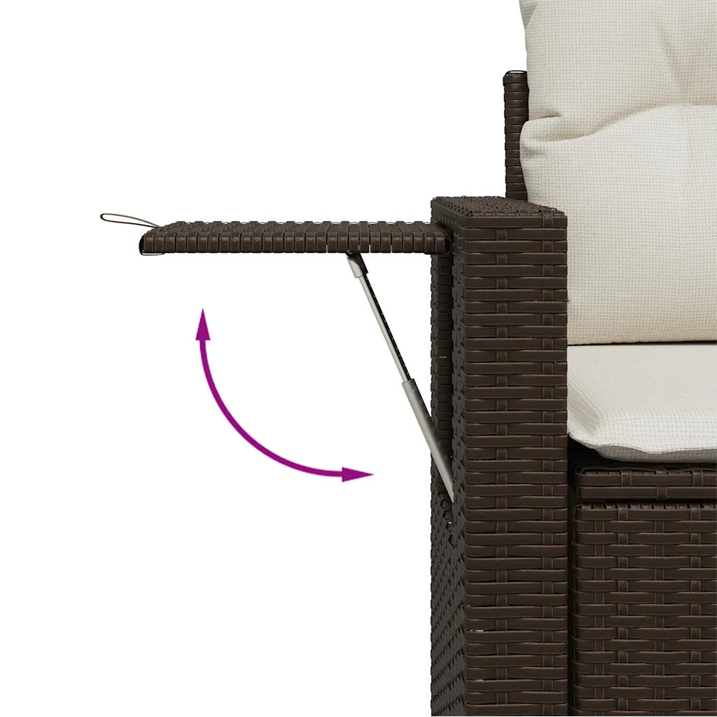 Set Divano da Giardino 6 pz con Cuscini Marrone in Polyrattan 3220462