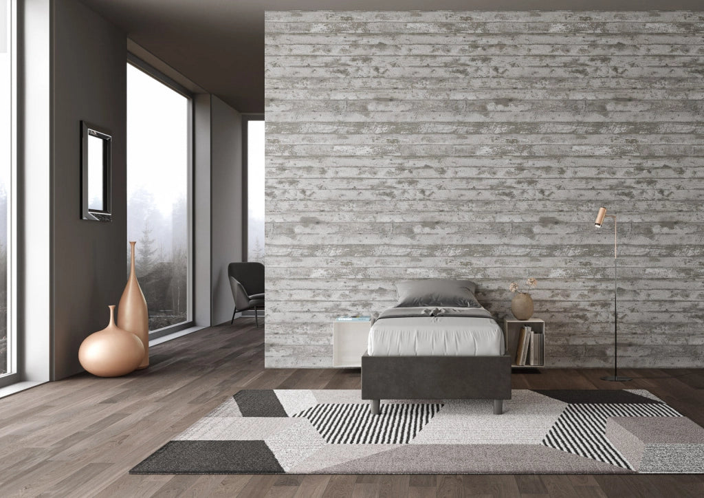 Letto 1 Piazza e Mezzo Sommier 120x190 cm con Rete Azelia Grigio