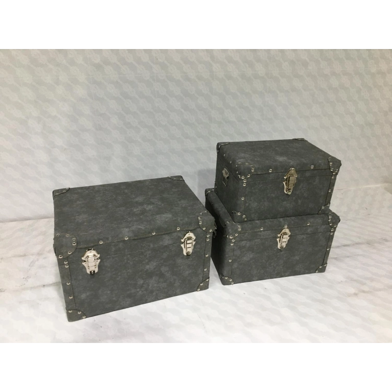Baule ecopelle 1-3 grigio cm 80x50h30,5