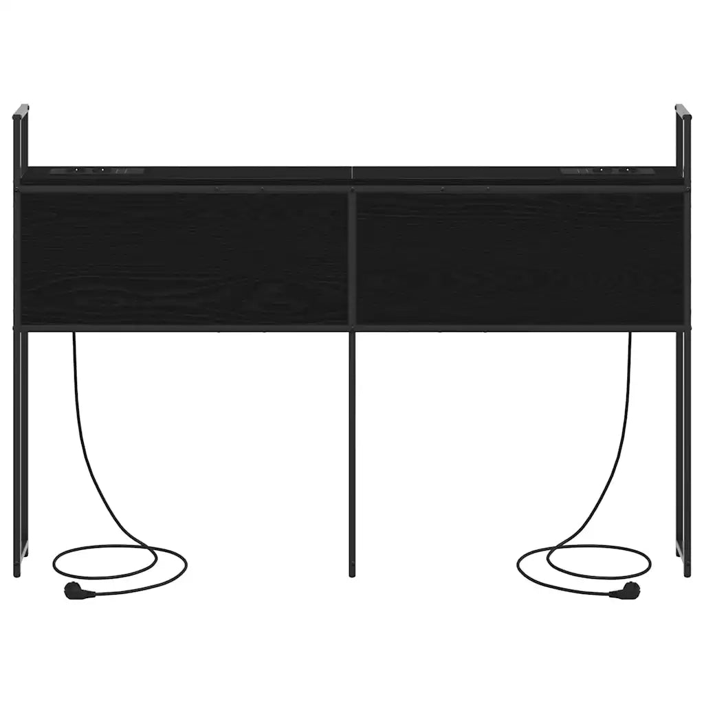 Testiera con Stazione di Carica e Storage Rovere nero 859810
