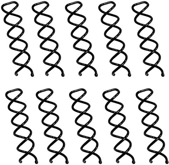 20 spille per capelli con spirale - Nero