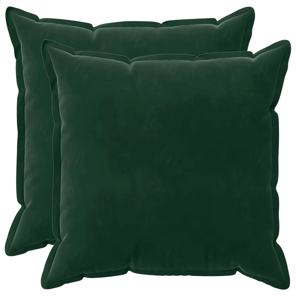 Federa 2 pcs HOUTEN Verde Scuro 80 x 80 cm Velluto 921585
