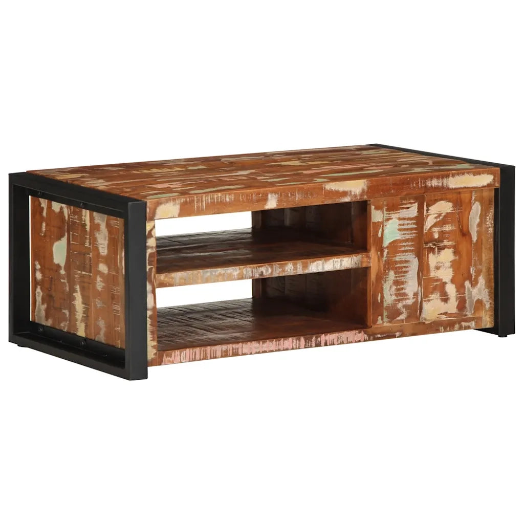 Tavolino salotto | Tavolino da caff¨¨ | Tavolino da Soggiorno Multicolore 90x50x36cm Legno Massello Recupero