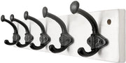 Hanger per cappe rustiche - stile vintage - 5 pezzi - bianco - ghisa