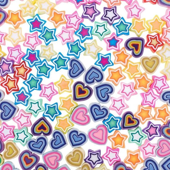 Set di perline e perline da cuore - 200 pezzi - adesivi colorati in polimero per lavori di maglia - per creare collane bracciali collane orecchini - cinturini singoli
