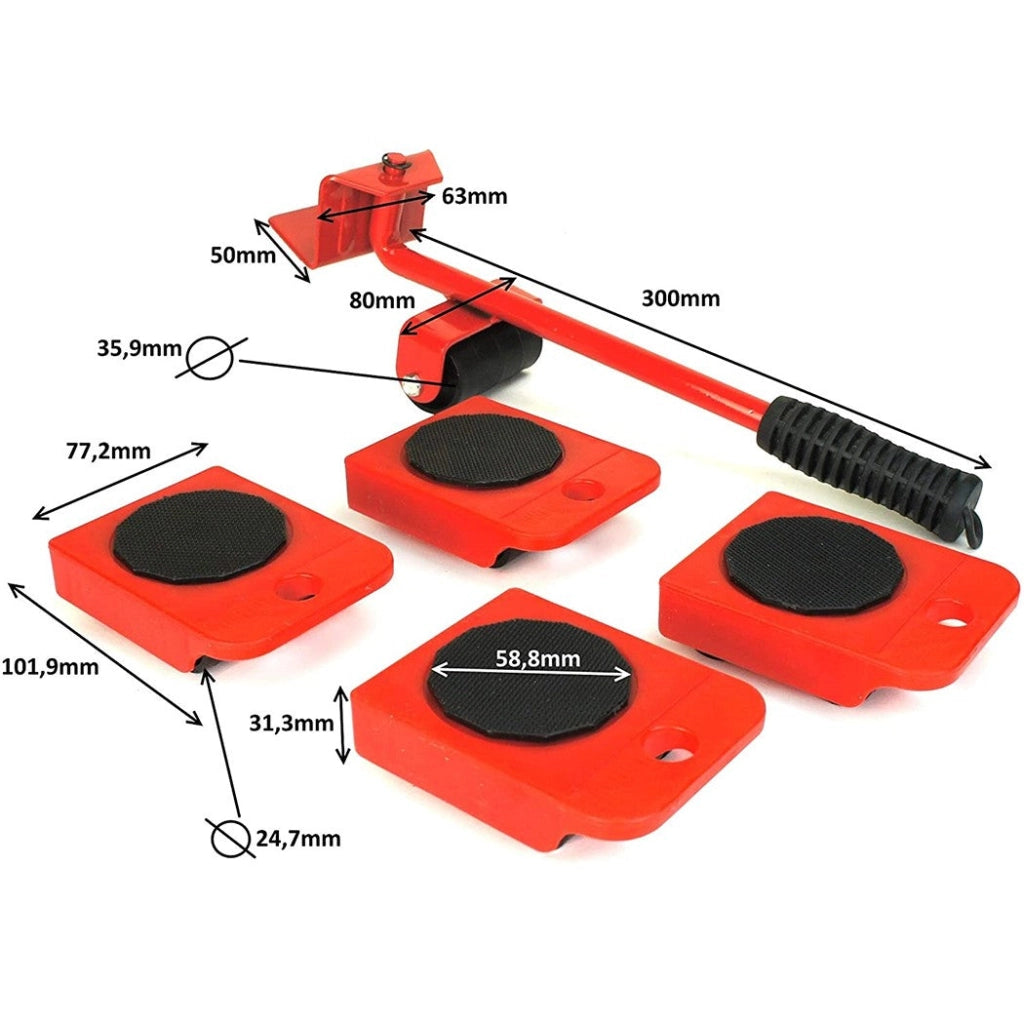 Set rullo e cuscinetti per trasporto mobili perso max 150 Kg