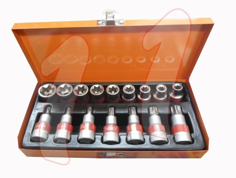 SET CHIAVI A BUSSOLA TORX MASCHIO FEMMINA 16 PEZZI