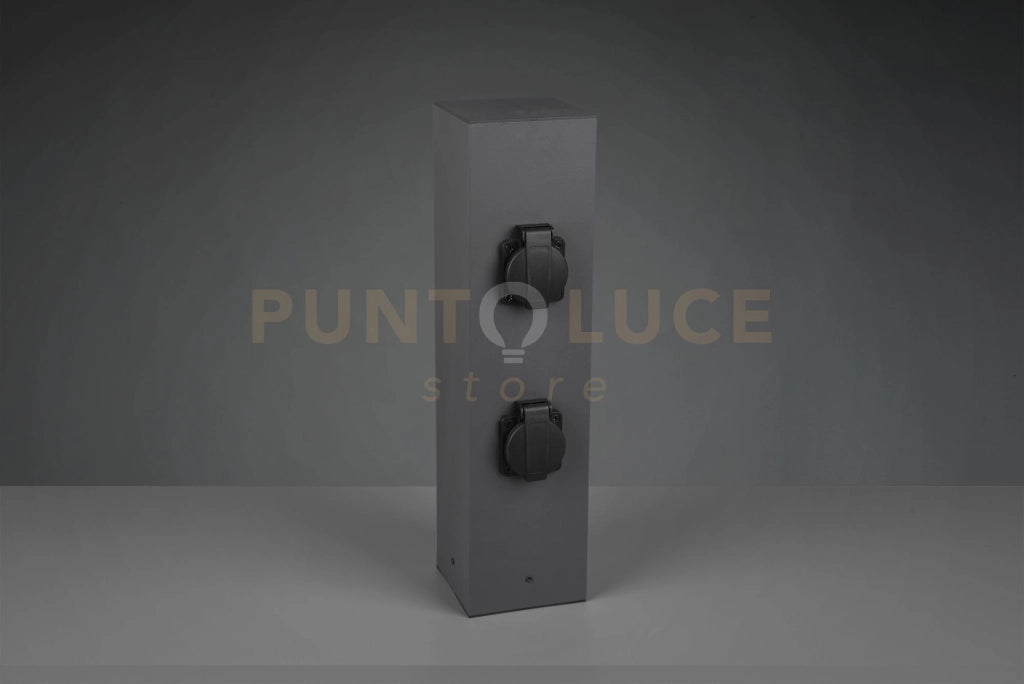 COLONNINA 4 PRESE SCHUKO DA ESTERNO FUSIONE ALLUMINIO ANTRACITE IP44 H.40CM