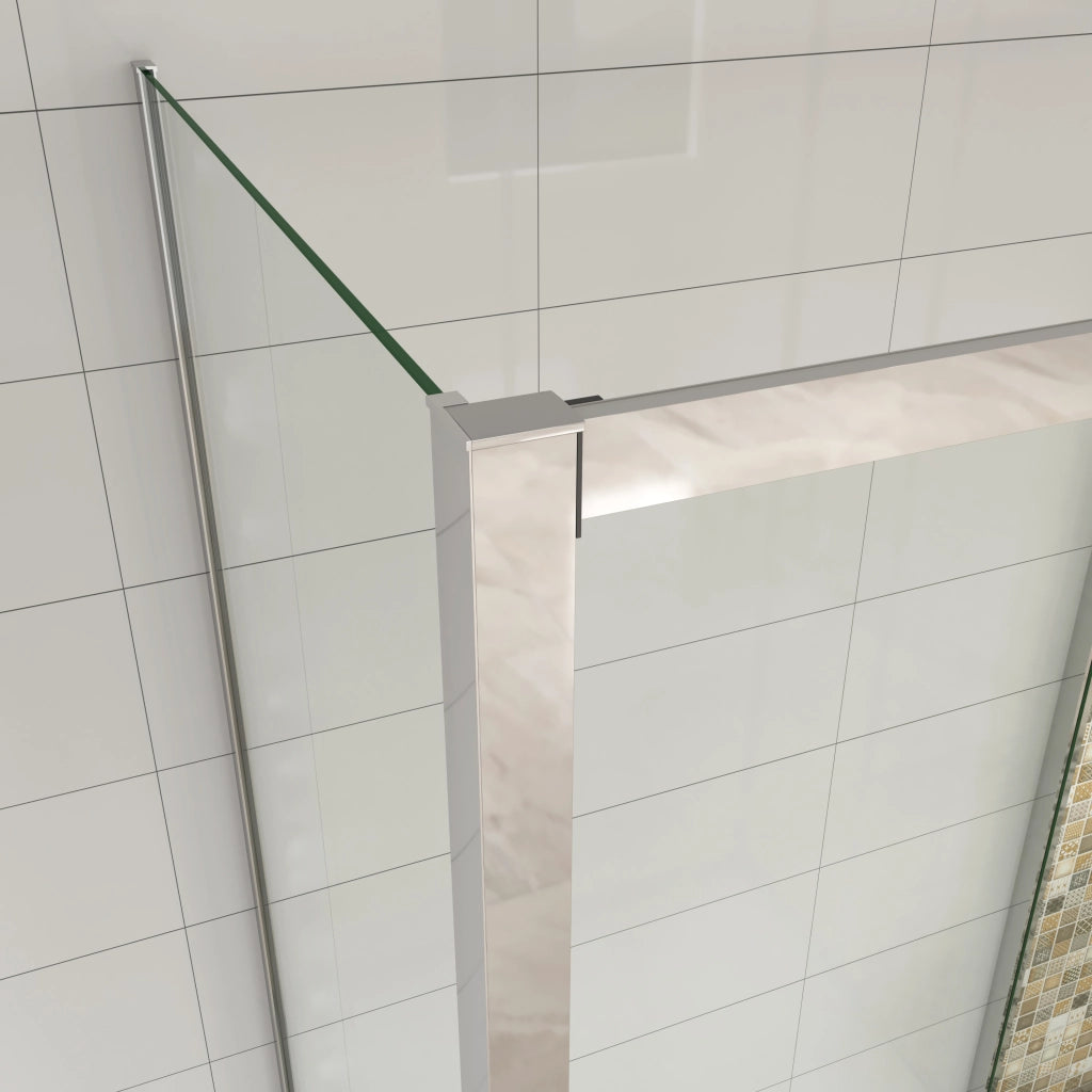 H.195 cm Box Doccia a 3 Lati 70x110x70 cm Porta Scorrevole 110 cm Doppia Parete Fissa da 70 cm in Vetro Trasparente Anticalcare da 6mm Cromato Lucido