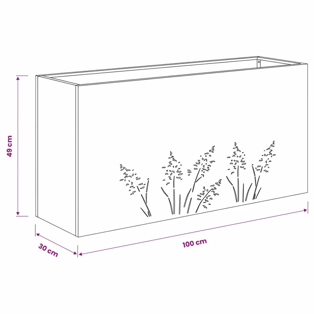 Vaso da giardino Nero 100 x 30 x 49 cm 8005862