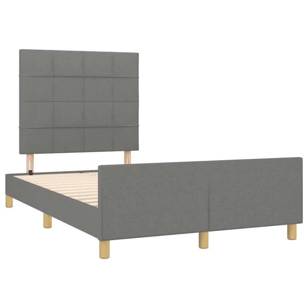 Letto matrimoniale | Letto per adulti | Giroletto senza Materasso Grigio Scuro 120x190 cm in Tessuto