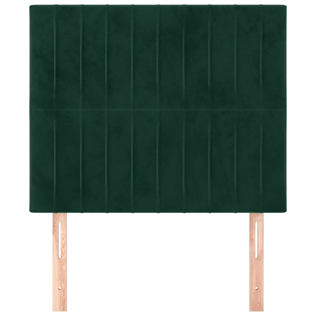 Testiera | Testata Verde Scuro 80x5x118/128 cm Velluto