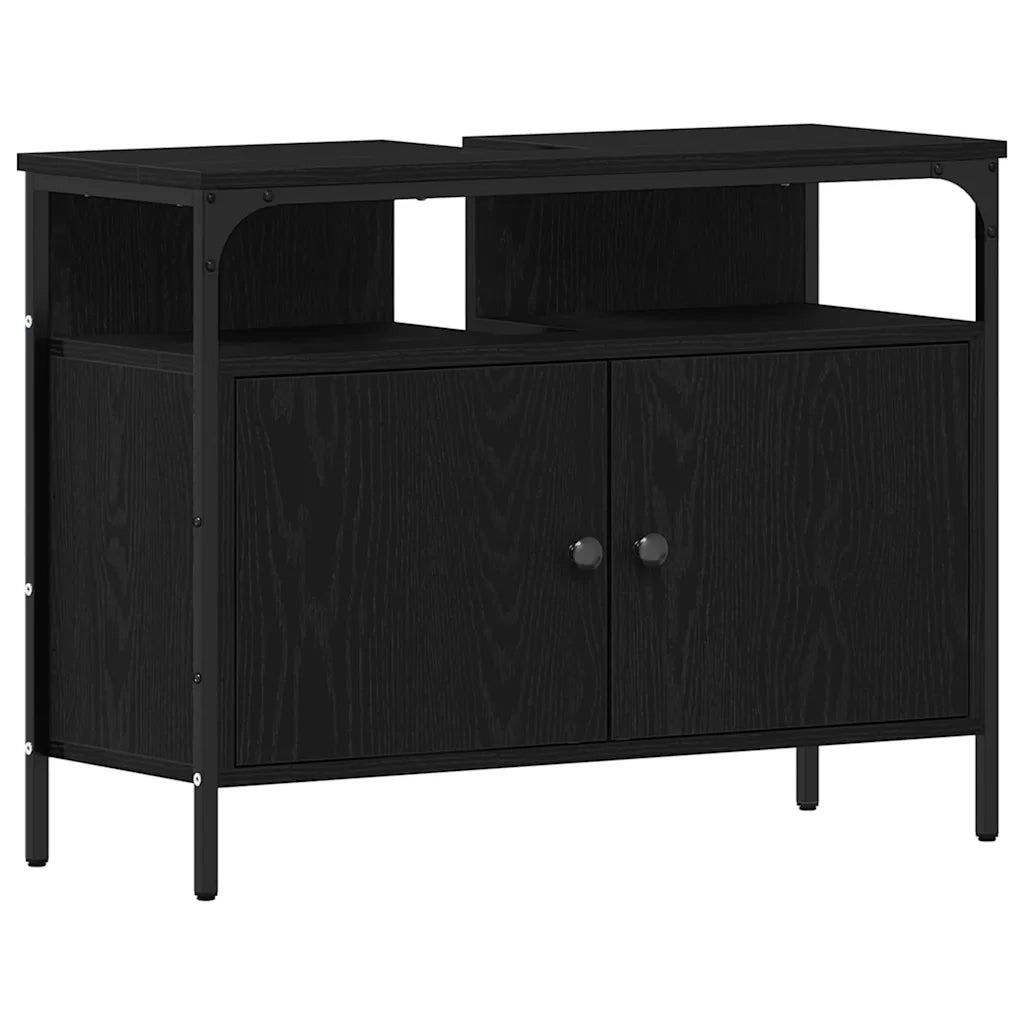Unità da Bagno con lo scaffale 3 pcs Nero Legno multistrato 3334393