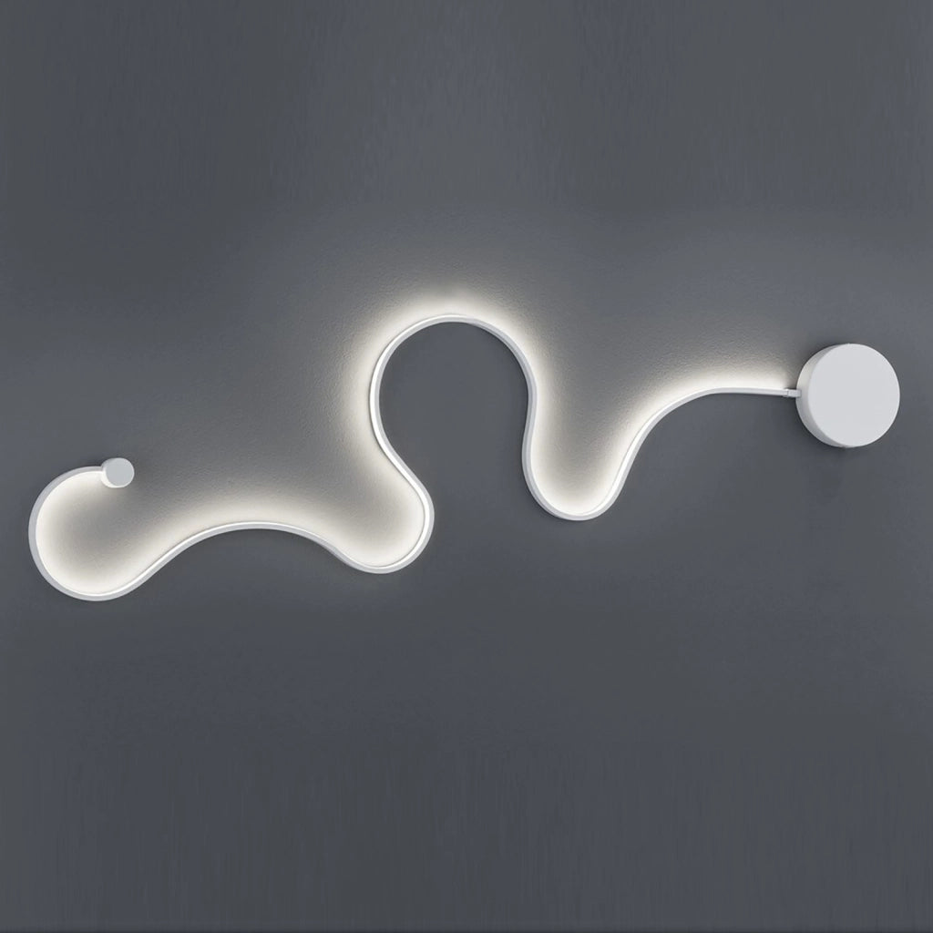 Applique moderno LED 28W CCT 3 STEP da 3000K a 6500K bianco lampada curva snake luce parete muro soggiorno camera letto 230V