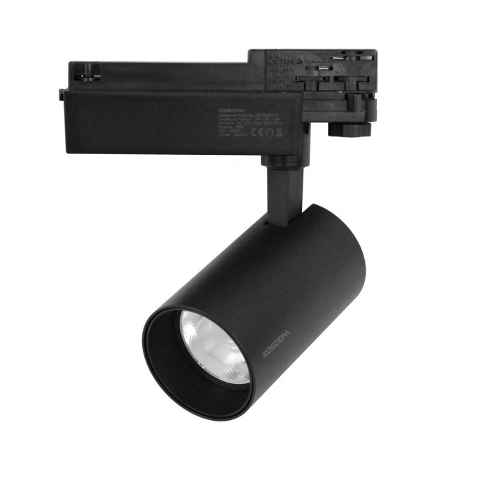 Faretti a Binario 40w 36 Gradi Luce Naturale Colore Nero Flusso 4500Lumen T0119N