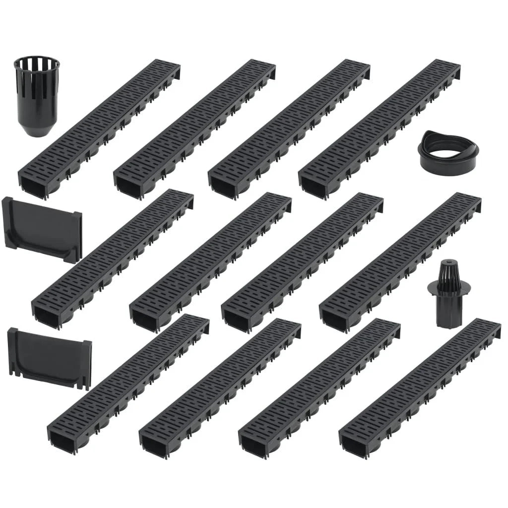 Canali di drenaggio 12 pz Plastica 12 m 02_0002989