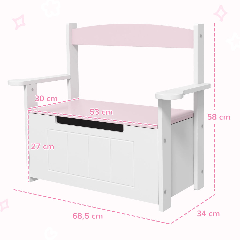Scrivania per Bambini con Cassetti ¨C Minimal ¨C 68.5x34x58 cm Rosa e Bianco