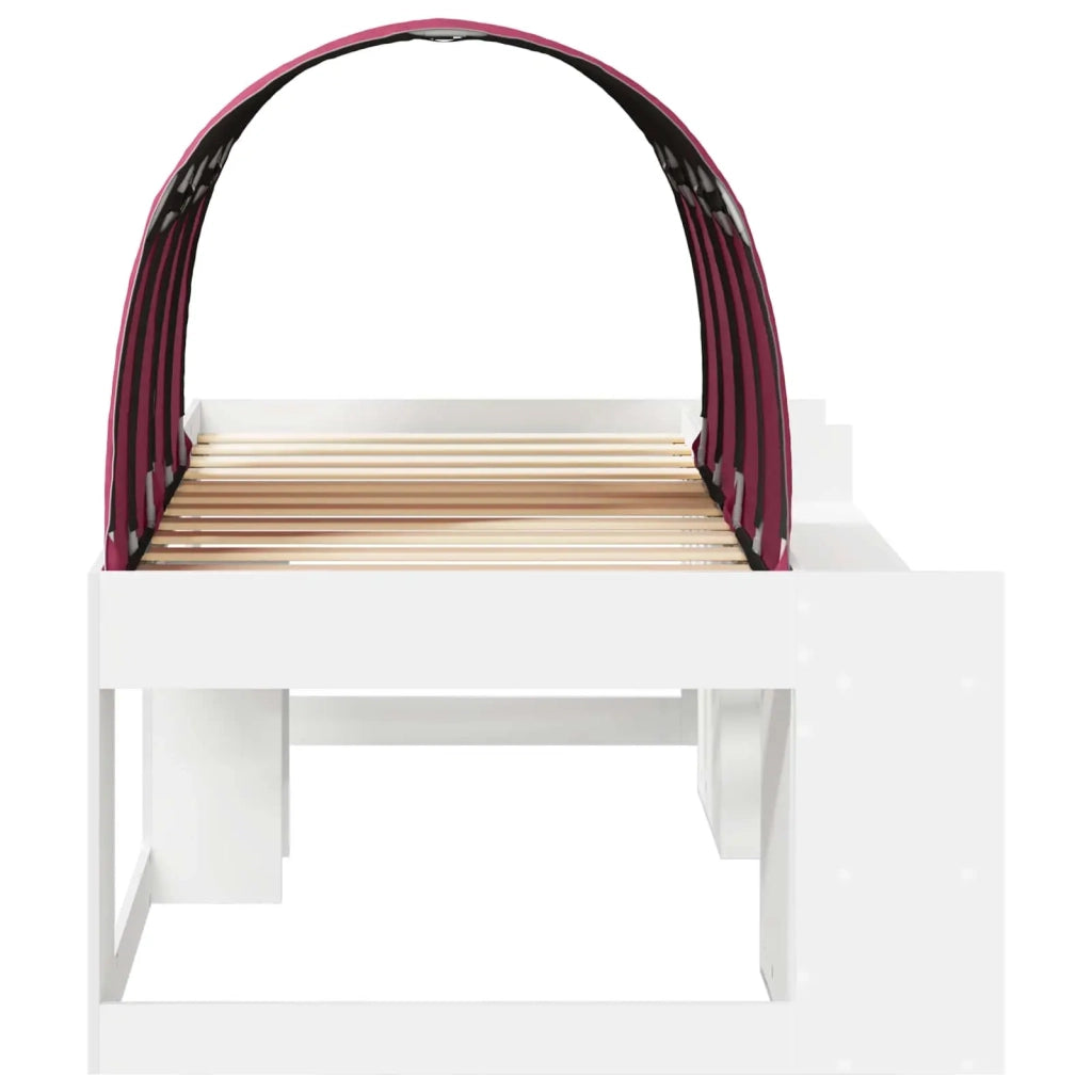 Letto alto per Bambini | Letto Infantile | Lettino con storage Bianco e Rosso