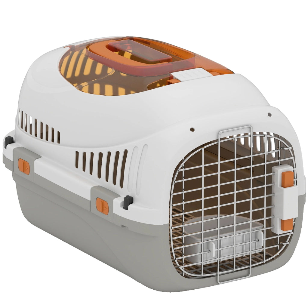 Trasportino per Animali Domestici ¨C Xylo ¨C Cani Gatti fino 4kg con Apertura Superiore 49x32x31cm Grigio