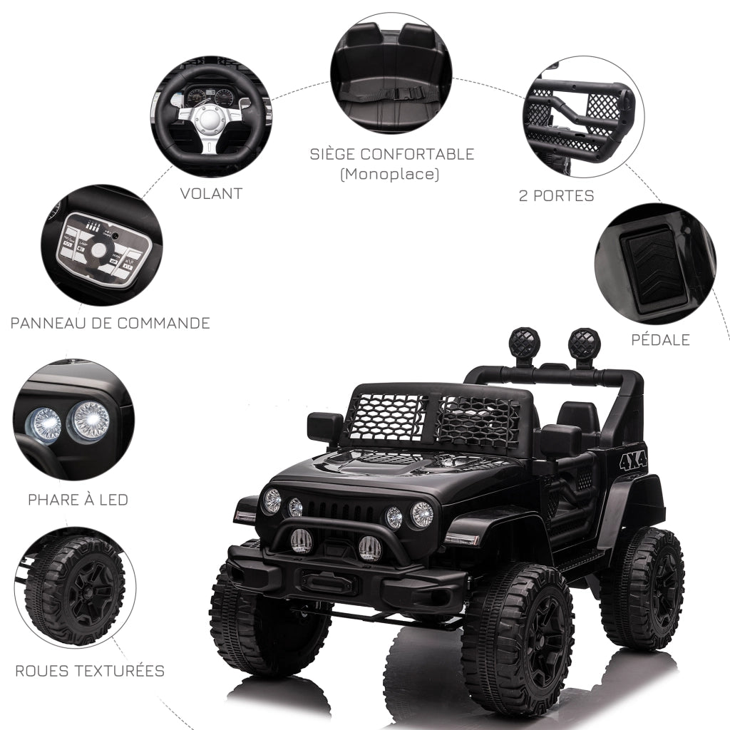 Auto elettrica per bambini 12V con telecomando ¨C Minimal ¨C nero