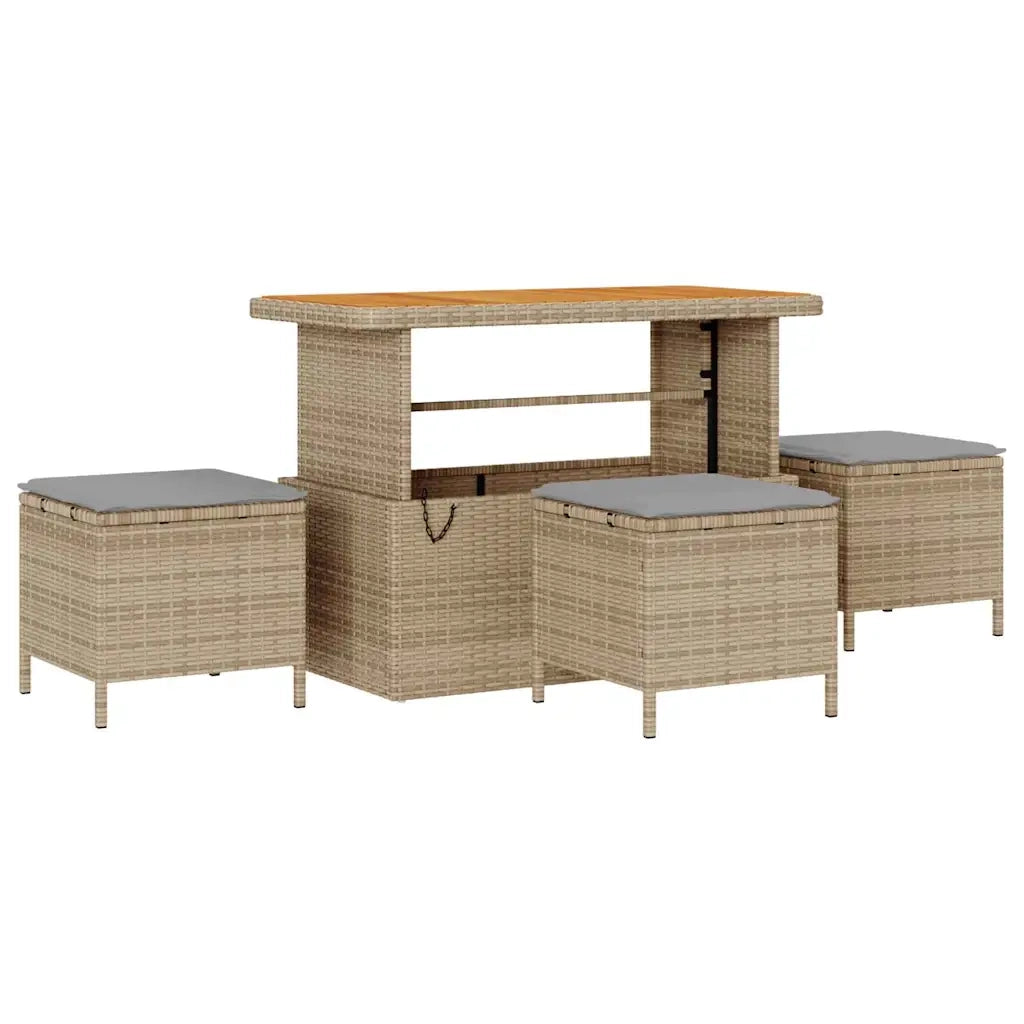 Set Divano da Giardino 9 pcs Beige e Grigio Chiaro polyrattan 3363962