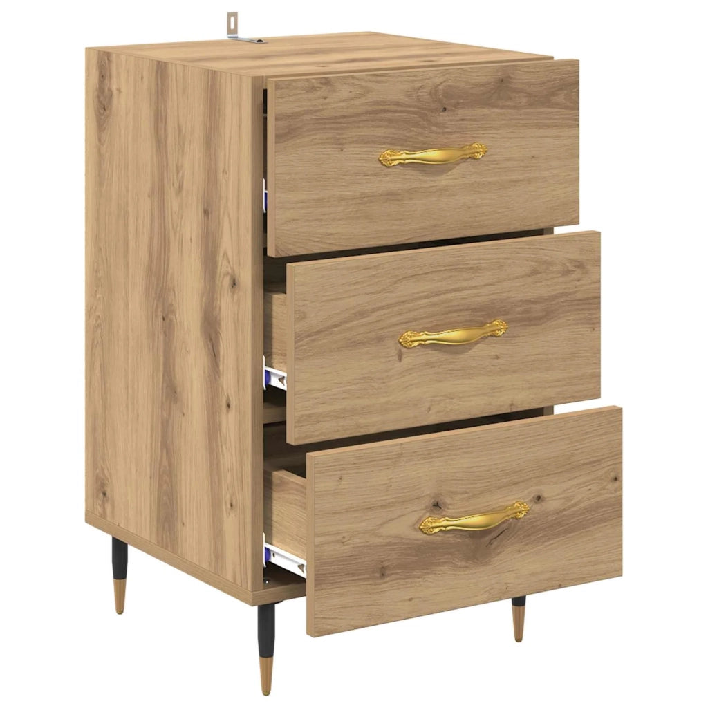 Comodino | Armadio da Notte | Mobiletto da notte Rovere artigianale 40 x 40 x 66 cm