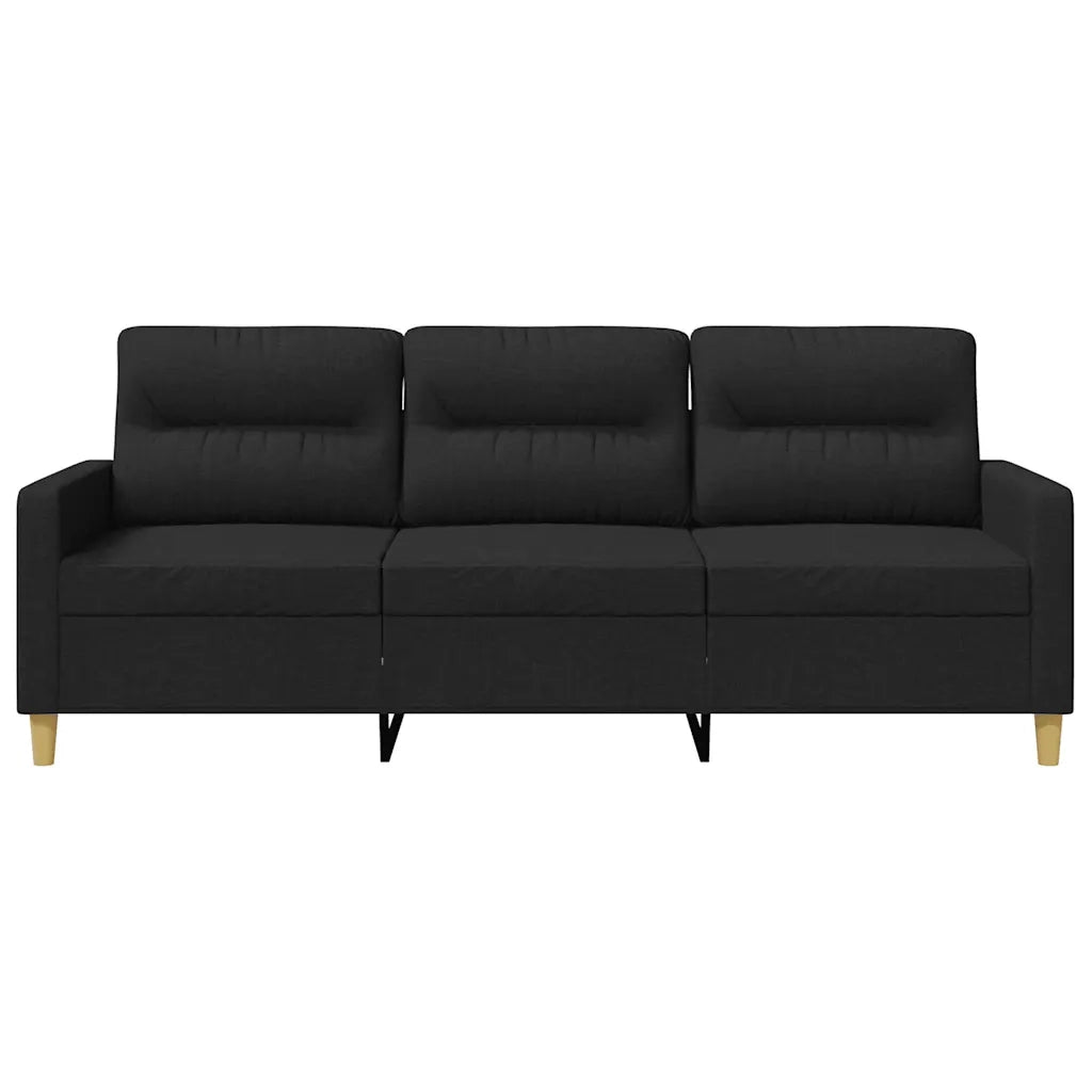 Divano a 3 Posti Nero 180 cm in Tessuto 359247