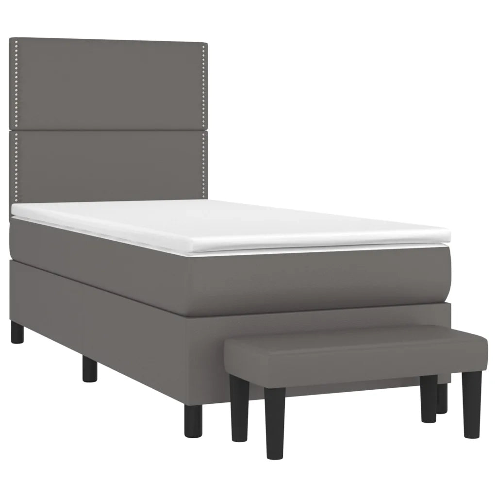 Giroletto a Molle con Materasso Grigio 100x200 cm in Similpelle 3137591
