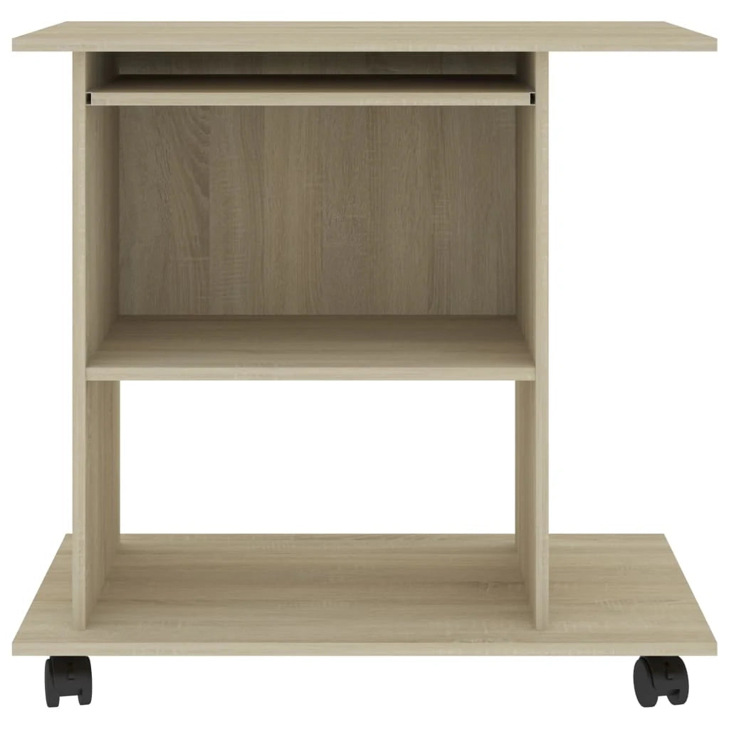 Scrivania tavolo postazione di lavoro mobile per computer studio per computer rovere Sonoma 80 x 50 x 75 cm legno ingegnerizzato marrone 02_0023729