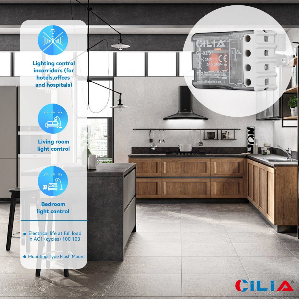 Rel¨¨ Interruttore ad Impulsi 230V 10A ¨C zephmum ¨C Bianco
